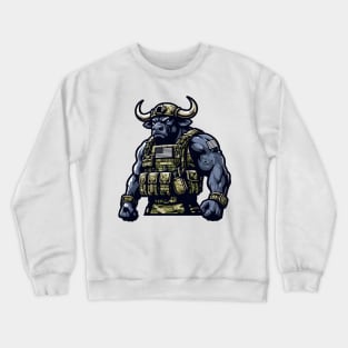 Tactical Minotaur Power Tee: Where Mythical Might Meets Modern Strength Crewneck Sweatshirt